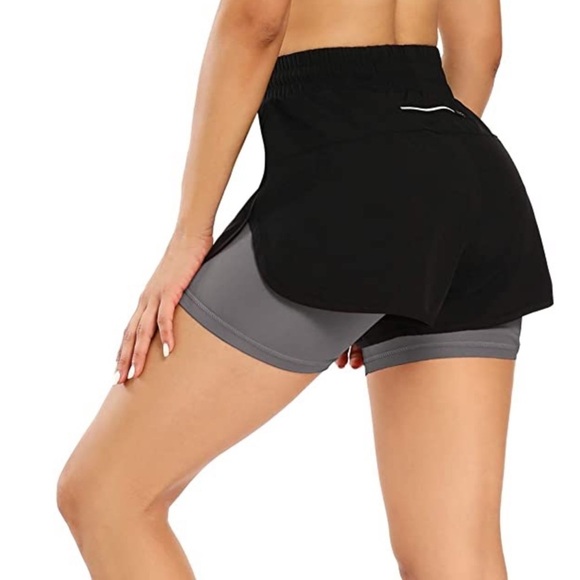 FIRST WAY Women's Athletic Running 2 in 1 Shorts - Picture 4 of 5